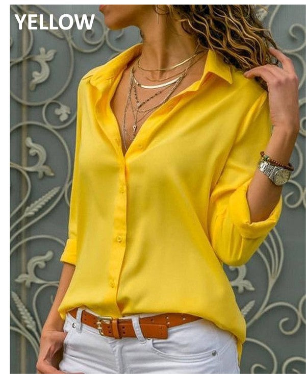 Women Button-up Blouse with Long Sleeve