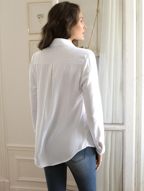 Women Button-up Blouse with Long Sleeve
