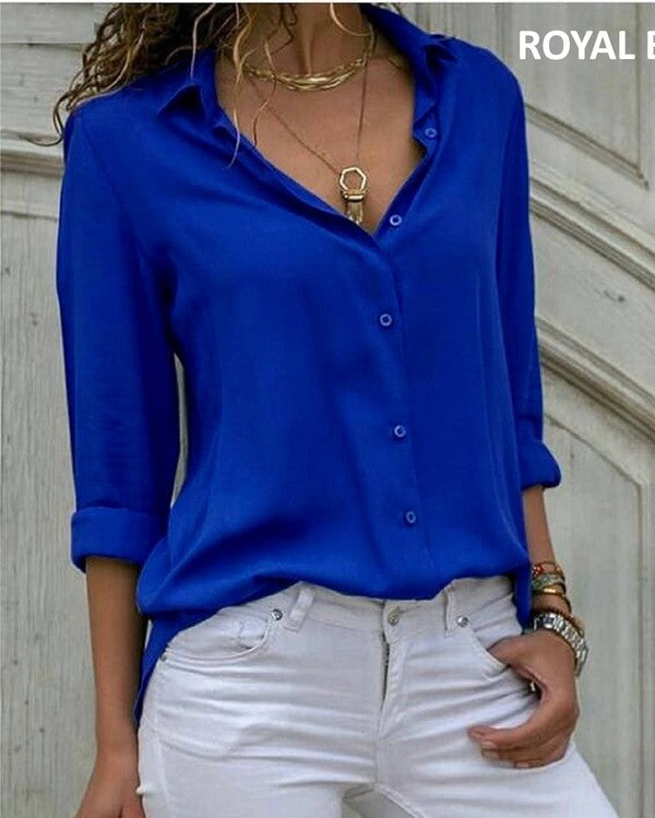 Women Button-up Blouse with Long Sleeve