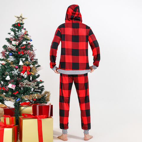DADDY BEAR Graphic Hoodie and Plaid Pants Set