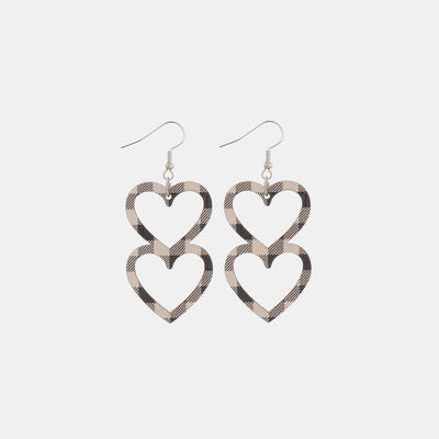 Cutout Heart Shape Wood Earrings